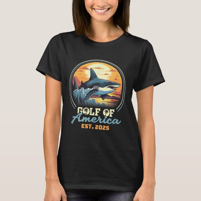 Retro Gulf of US America 2025 American Flag Golf T-Shirt (Vorderseite)