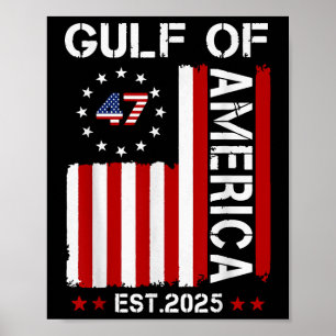 Retro Gulf of US America 2025 American Flag Gulf Poster