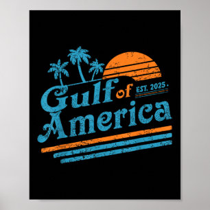 Retro Gulf of US America 2025 American Flag Gulf Poster
