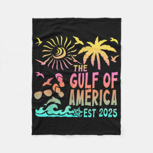Retro Gulf of US America Est 2025 American Flag G Fleecedecke