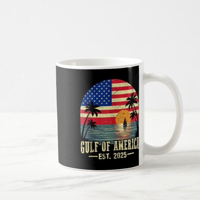 Retro Gulf of US America Est 2025 American Flag G Kaffeetasse (Rechts)