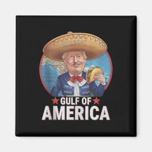 Retro Gulf of US America Est 2025 American Flag G Magnet