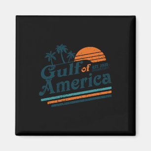 Retro Gulf of US America Est 2025 American Flag G Magnet