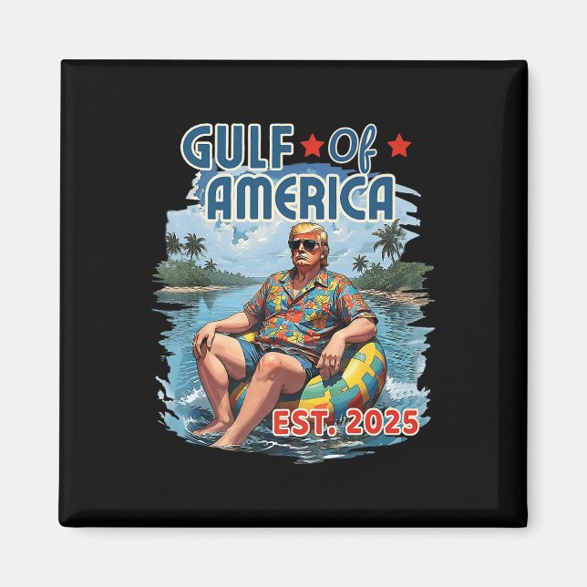 Retro Gulf of US America Est 2025 American Flag G Magnet (Vorne)