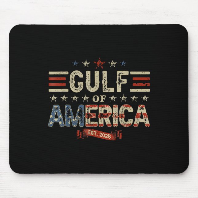 Retro Gulf of US America Est 2025 American Flag G Mousepad (Vorne)