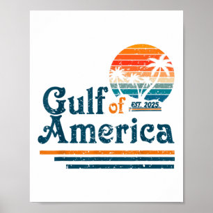 Retro Gulf of US America Est 2025 American Flag G Poster