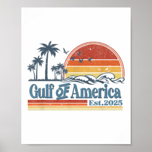 Retro Gulf of US America Est 2025 American Flag G Poster