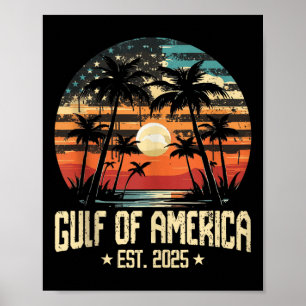 Retro Gulf of US America Est 2025 American Flag G Poster