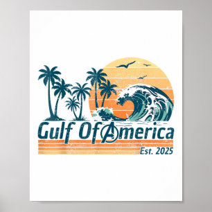 Retro Gulf of US America Est 2025 American Flag G Poster