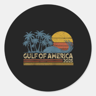 Retro Gulf of US America Est 2025 American Flag G Runder Aufkleber