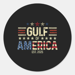 Retro Gulf of US America Est 2025 American Flag G Runder Aufkleber