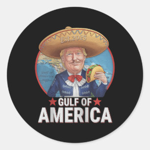 Retro Gulf of US America Est 2025 American Flag G Runder Aufkleber