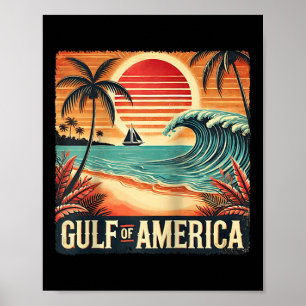 Retro Gulf of US America Est 2025 American Flag J Poster