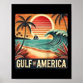 Retro Gulf of US America Est 2025 American Flag J Poster