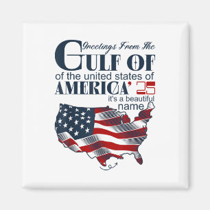 Retro Gulf of US America Funny Golf of Mexico Jul Magnet