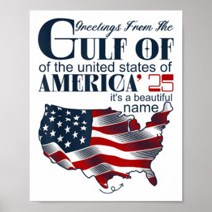 Retro Gulf of US America Funny Golf of Mexico Jul Poster