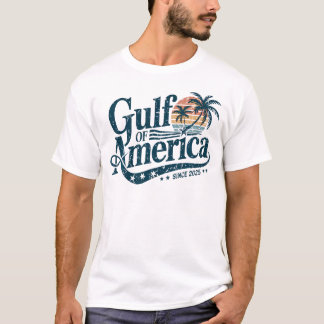 Retro Gulf of USA 2025 American Flag Mexiko T-Shirt