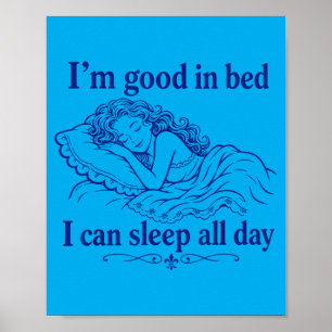 Retro Gut Im Bett Kann Den Tag Verschlafen Lustig Poster