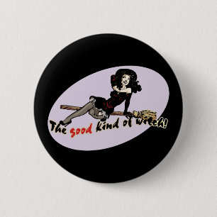 Retro Gute Art von Hexe Button