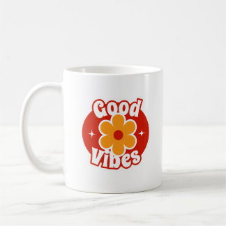 Retro Gute Vibes Blume | 70er Jahre Floral Po Kaffeetasse