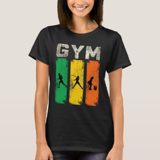 Retro-Gym-Fitness-Silhouette-Männer-T-Shirt  T-Shirt