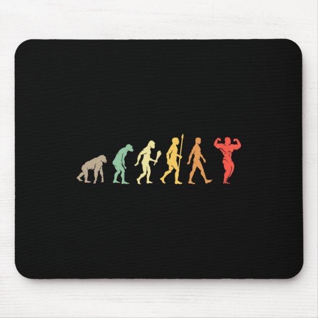 Retro Gym Motivation Gift Idea Funny Bodybuilding  Mousepad (Vorne)