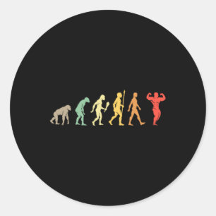 Retro-Gym-Motivationsgeschenk-Idee Lustiger Körper Runder Aufkleber