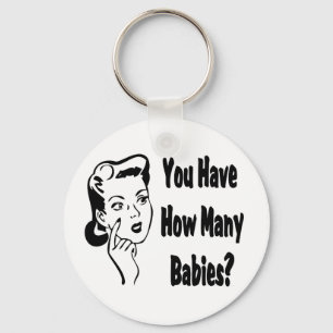 Retro haben Sie, wieviele Babys? Schlüsselanhänger