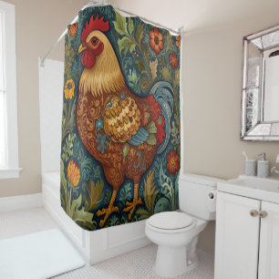 Retro-Hahn Boho-Chic-Landhuhn Duschvorhang