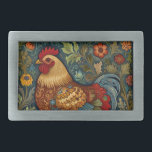 Retro-Hahn boho schicke Hähnchen Rechteckige Gürtelschnalle<br><div class="desc">Retro-Hahn boho schicke Hähnchen</div>