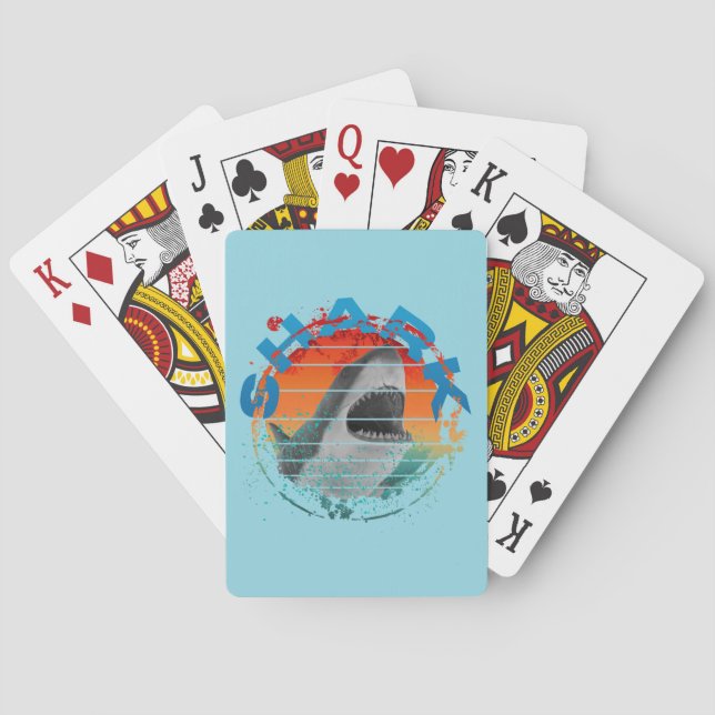 Retro-Hai-Angler-Anglergeschenk  Spielkarten (Rückseite)