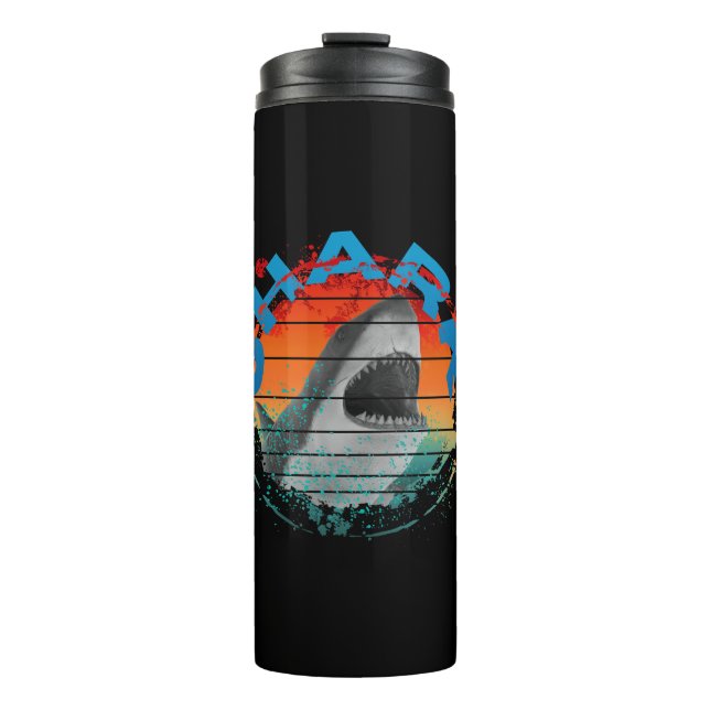Retro-Hai-Angler-Anglergeschenk  Thermosbecher (Vorderseite)