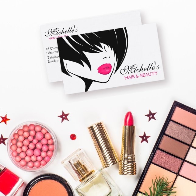 Retro Hair and Beauty Make-up Artist Visitenkarte (Von Creator hochgeladen)