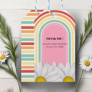 Retro-Halb-Daisy-Baby-Party Geschenkanhänger