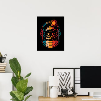 Retro Halbmond Bay Bike Trail Poster