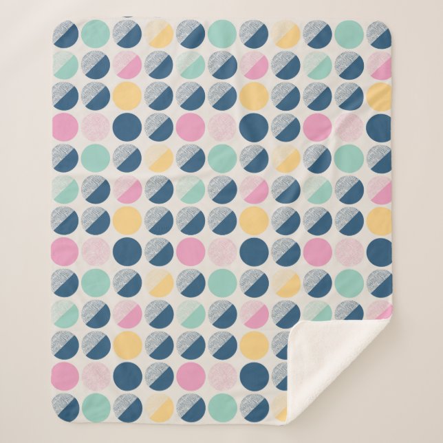 Retro Halbrund-Muster Sherpadecke (Vorderseite)