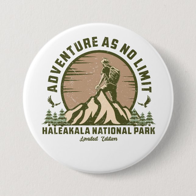 Retro Haleakala Nationalpark California Button (Vorderseite)