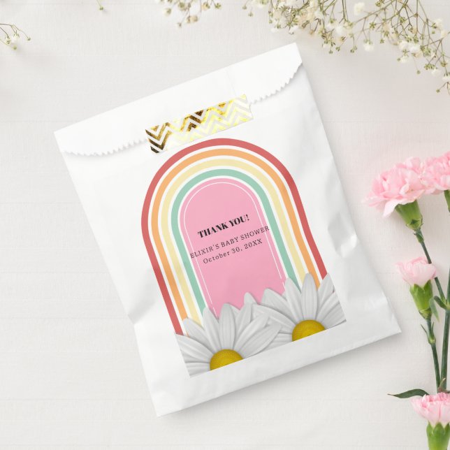 Retro Half Daisy Baby Dusche Geschenktütchen (Versiegelt)