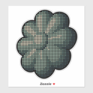 Retro Halftone-Blume Aufkleber
