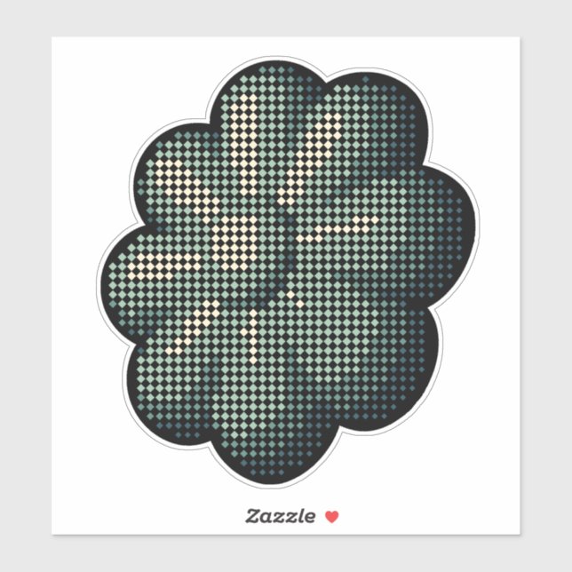 Retro Halftone-Blume Aufkleber (Blatt)