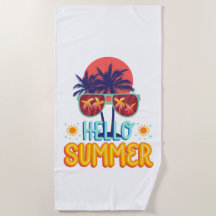 Retro Hallo Sommer Sonne & Sonnenbrille Strand