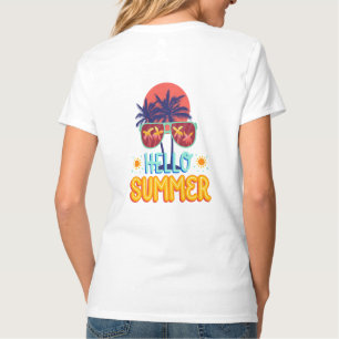 Retro Hallo Sommer Strand Vibes Palme Rückseite Dr T-Shirt