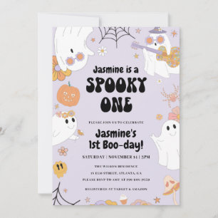 Retro Halloween 1er anniversaire Invitation