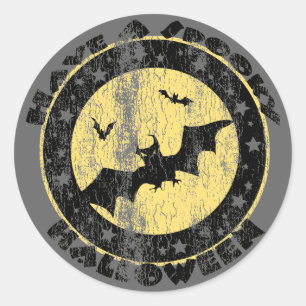 Retro Halloween Bats Runder Aufkleber