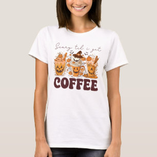 Retro Halloween Beängstigend, bis ich Kaffee bekom T-Shirt