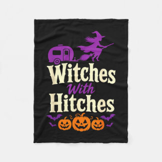 Retro-Halloween-Camping-Hexen mit Anhängern Fleecedecke