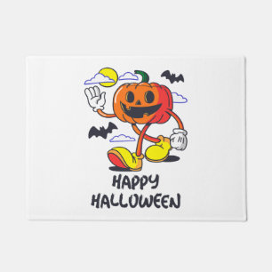 Retro Halloween Comic Pumpkin Illustration Fußmatte