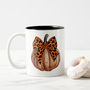 Retro-Halloween-Coquette-Schleife Kürbis Gruselig  Zweifarbige Tasse