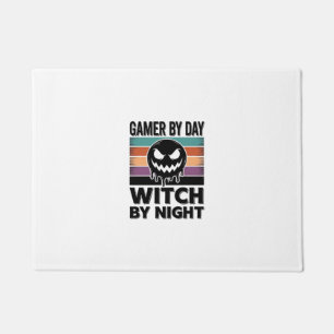 Retro-Halloween-Design für Gamer bei Tag und Hexe Fußmatte