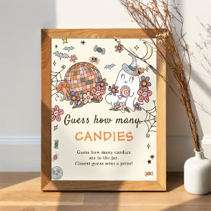 Retro Halloween Devinez Combien de bonbons Poster